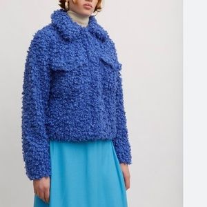 Aeryne Tiffany Jacket in Blue Scandinavian brand curly plush size XS